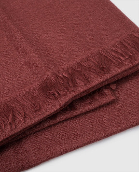 Brunello Cucinelli Бордовый шарф из кашемира и шелка MSC924059P
