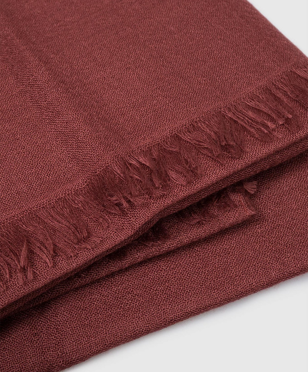 Brunello Cucinelli Бордовый шарф из кашемира и шелка MSC924059P изображение 3
