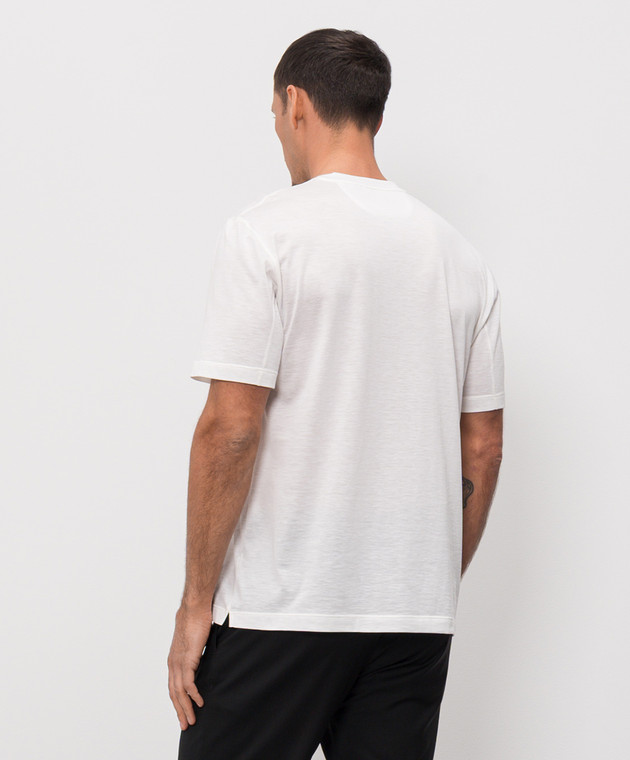 Castangia dal 1850 Футболка кольору айворі з шовком PDA12S26 зображення 4