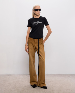 Ann Demeulemeester Черная футболка Floor Micro B0014240FA206