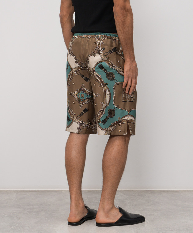 Dolce&Gabbana Шорты из шелка в брендовый принт GV37ATHI12C изображение 4