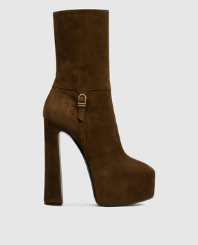Saint Laurent Коричневі замшеві ботильйони NICO 8406720LI00