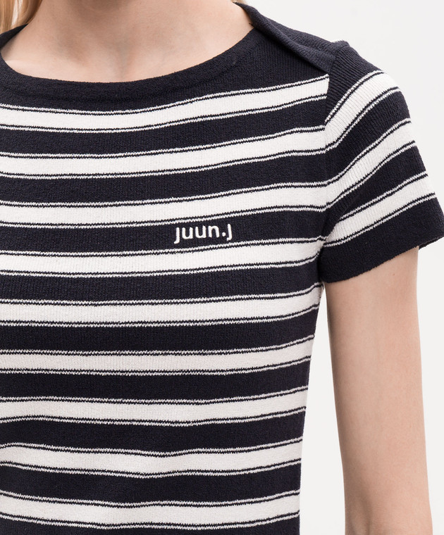 Juun.j Синяя футболка в полоску JW6351W05R изображение 5