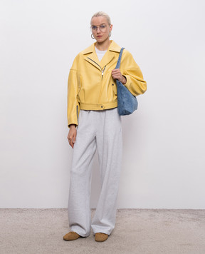 Babe Pay Pls Жовта шкіряна косуха 2607GRAND