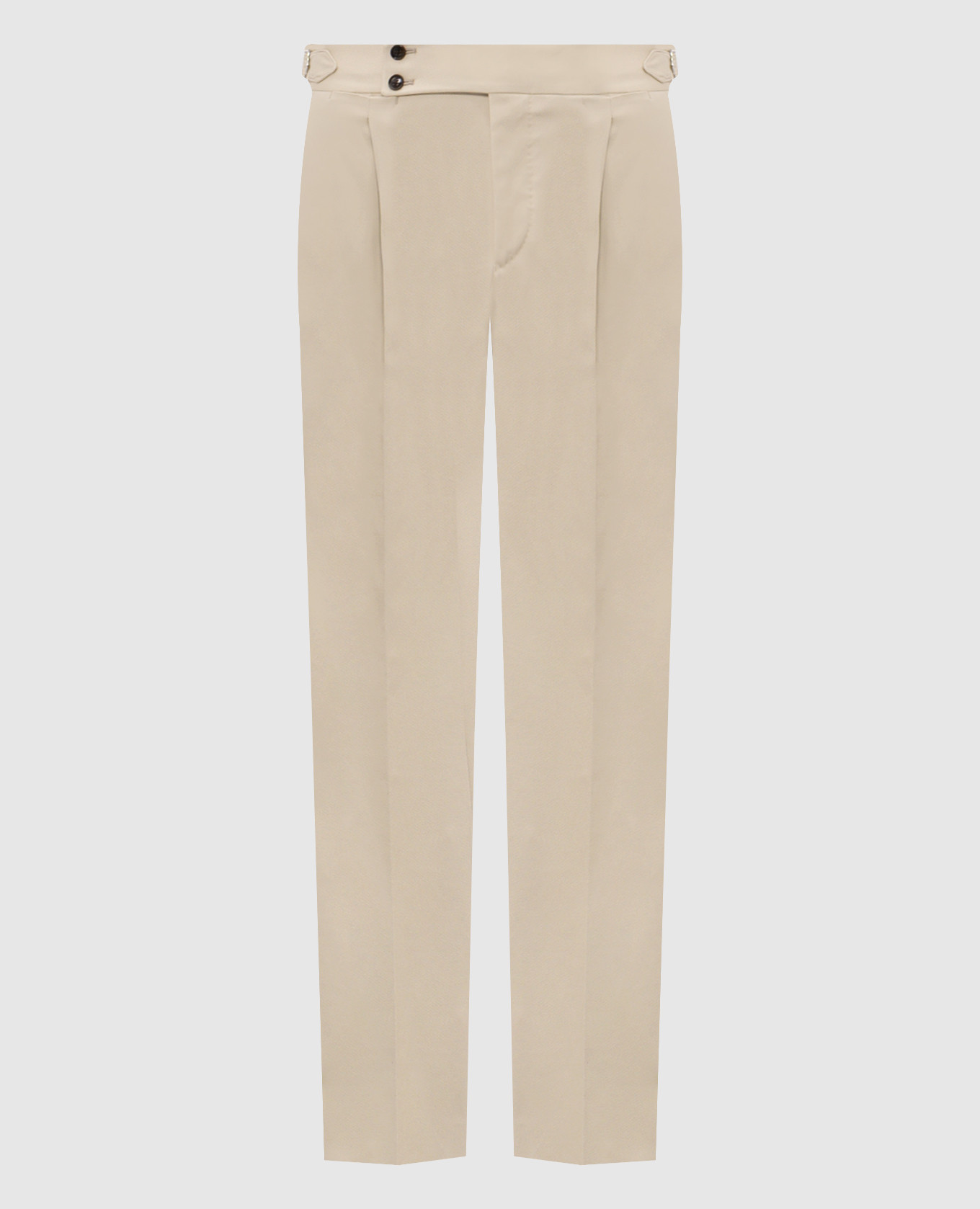 

Бежевые брюки из хлопка, Бежевый, Зауженные брюки