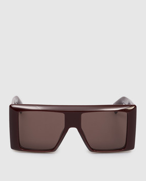 Balmain Бордові сонцезахисні окуляри B-Stage із золотом 18 карат BPS192C55