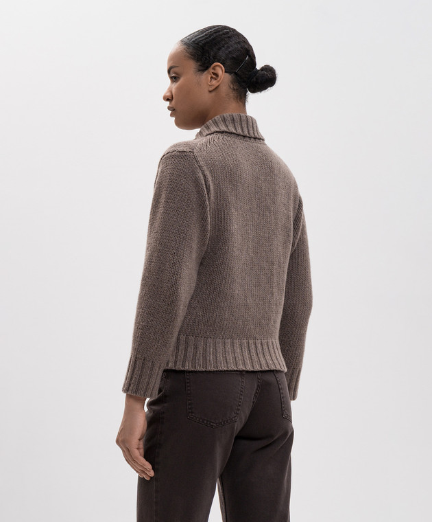Magda Butrym Коричневий пуловер з кашеміру KNITWEAR16POLO243726 зображення 4
