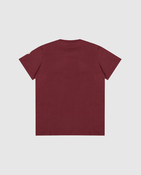 Moncler ENFANT Дитяча бордова футболка з брендовою вишивкою L29548C0000489AFV