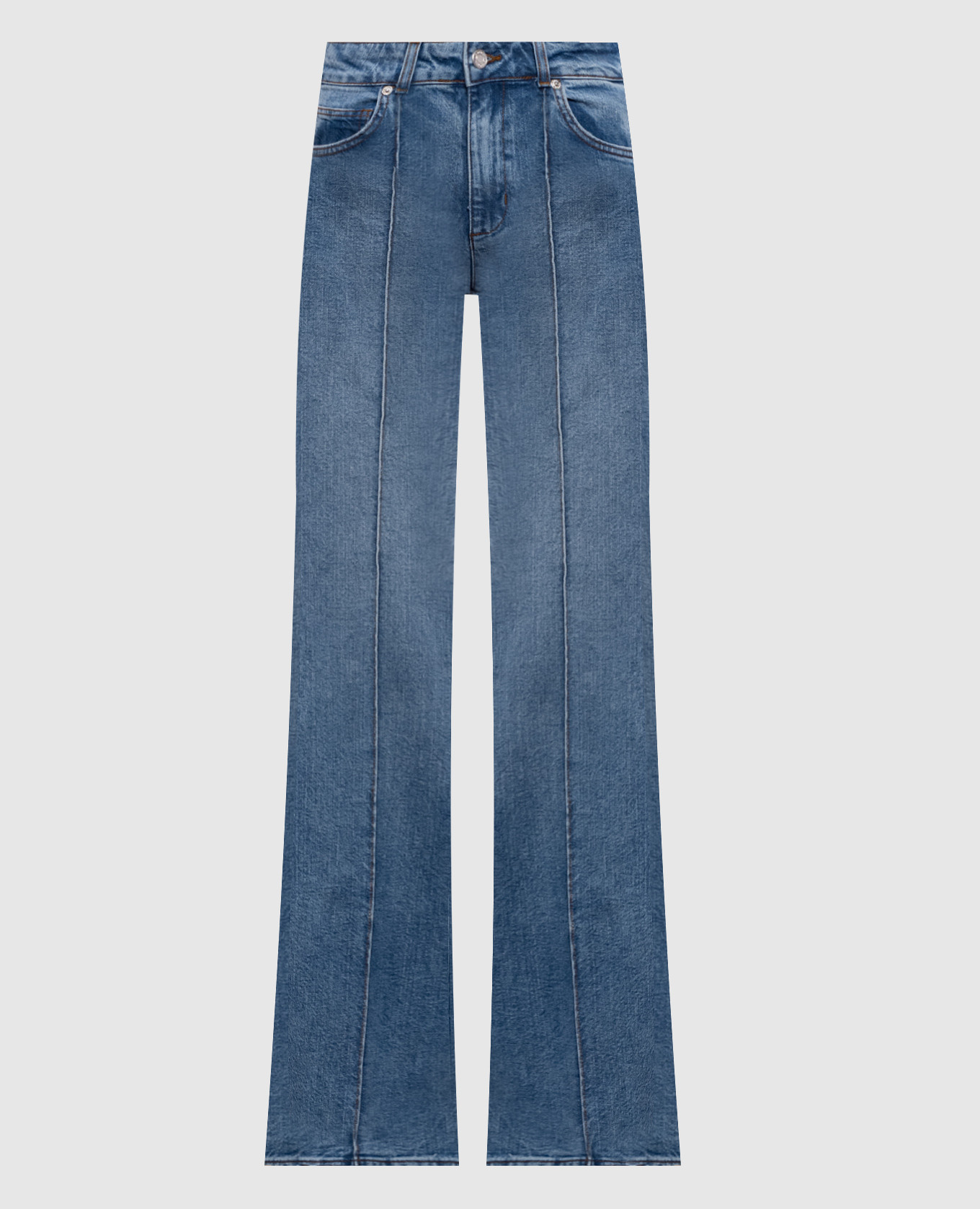 

Синие джинсы клеш SEGGIO с эффектом потертости, Синий, Джинсы клеш