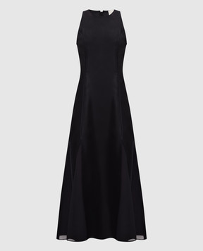 Loulou de Saison Черное платье IRAKA из шелка IRAKA