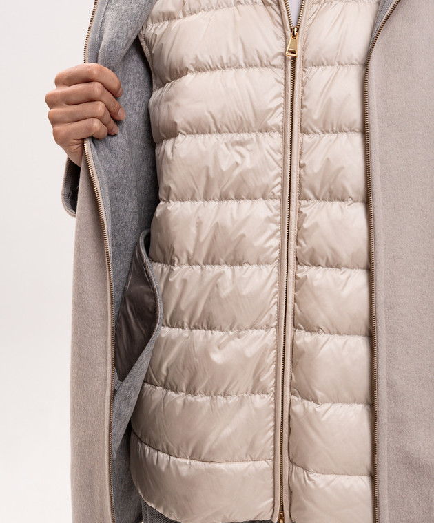 Moncler Бежевое пальто Hemiptere из шерсти и кашемира двойной конструкции L20931A00063599N4 изображение 5