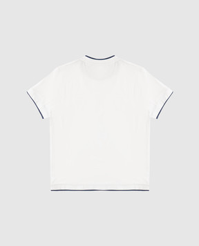 Brunello Cucinelli Дитяча біла футболка з емблемою BW857927TC