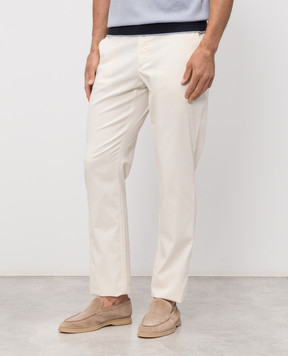 Castangia dal 1850 Штани кольору айворі з шовком GDPCA100S26