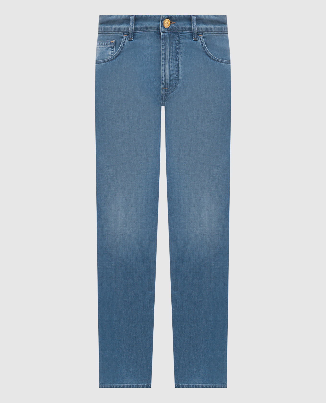 

Синие джинсы с логотип патч, Синий, Зауженные джинсы