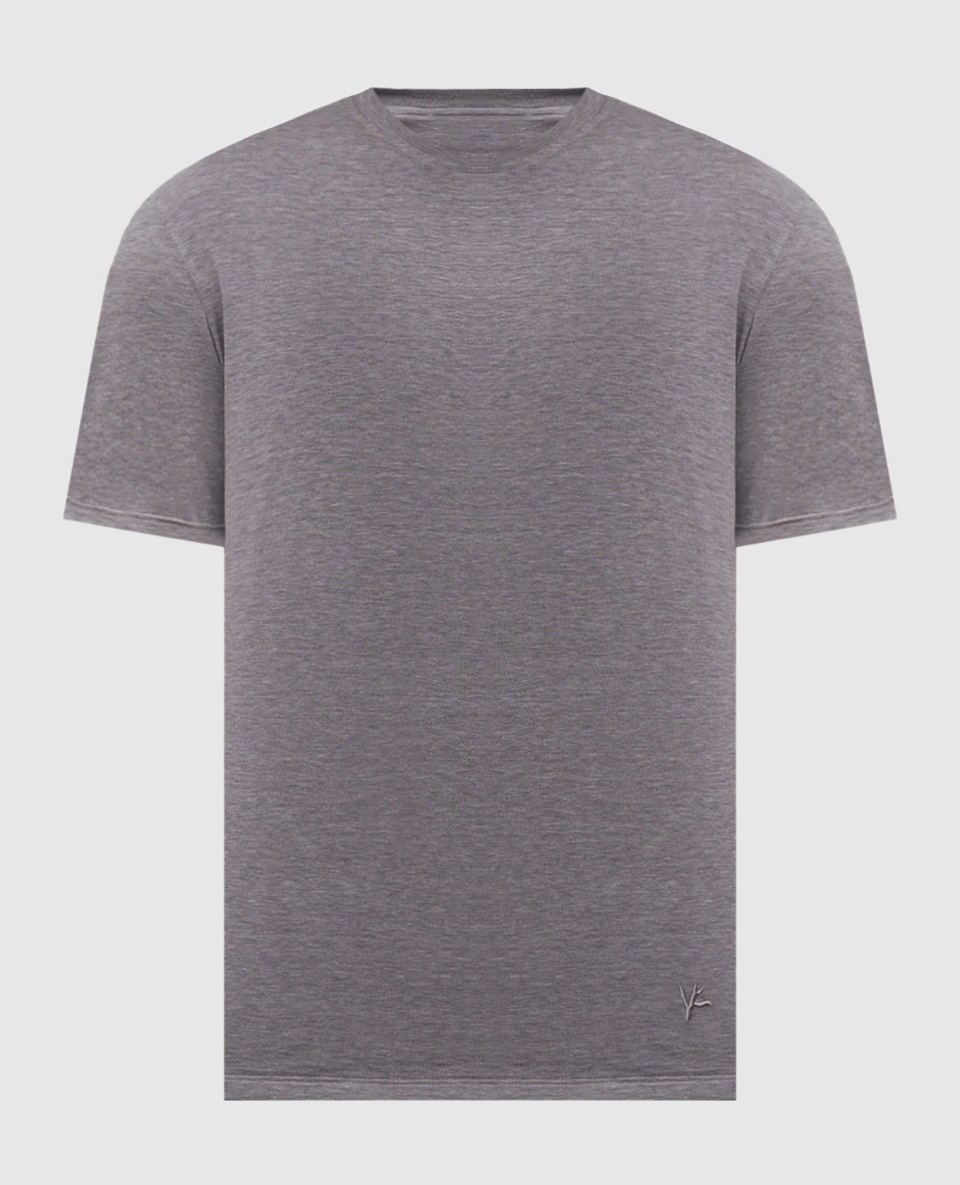 Серая меланжевая футболка с шелком