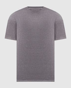 ISAIA Сіра меланжева футболка з шовком MCI154JP001
