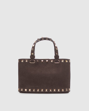 Valentino Замшевая коричневая сумка Rockstud 9W2P0AT0KQQ