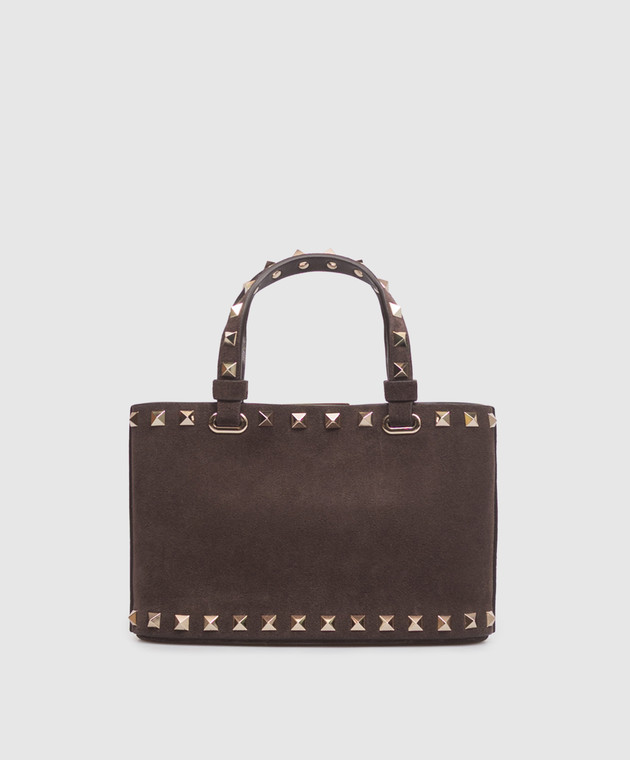 Valentino Замшевая коричневая сумка Rockstud 9W2P0AT0KQQ изображение 3