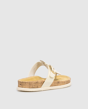 Premiata Жовті шкіряні лаковані шльопанці M7391