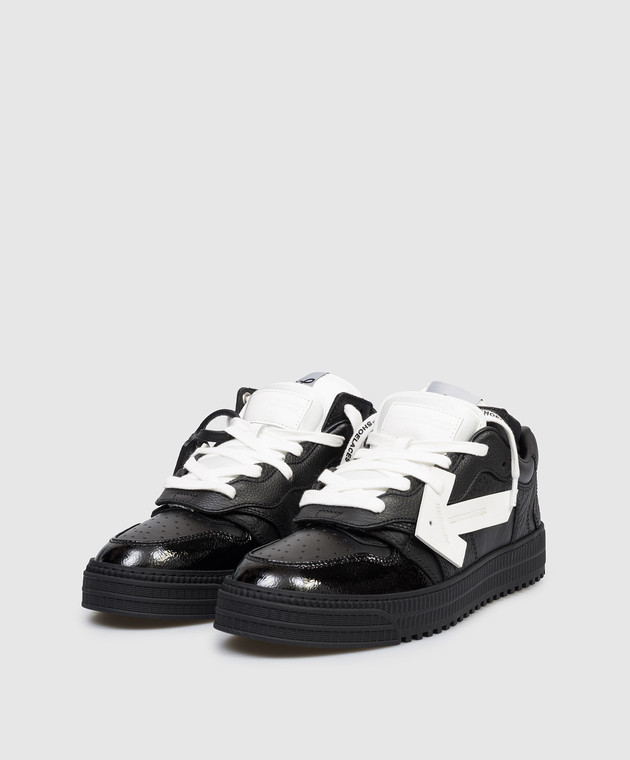Off-White Черные кожаные кроссовки 3.0 Floating Arrow OMIA244S26LEA001 изображение 2