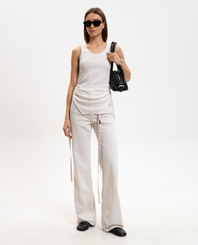 Ann Demeulemeester Белый топ Mara в рубчик B0011982FA659
