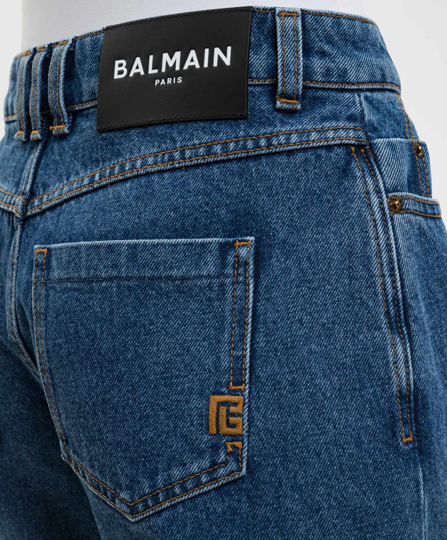 Balmain Сині джинси з емблемою GF1MI051DG08 зображення 5