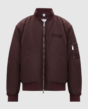 Off-White Бордовый бомбер с нашивкой логотипа 2FG00660T
