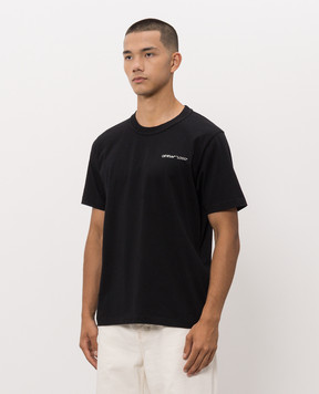 Off-White Чорна футболка з принтом Logo 44MAA16MF26J00L