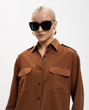 Balmain Чорні сонцезахисні окуляри B-Famе із золотом 18 карат BPS193A54