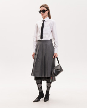 Thom Browne Серая юбка-плиссе из шерсти FGC400V00626
