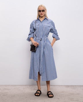 Brunello Cucinelli Синя сукня-сорочка в смужку MH749A5465