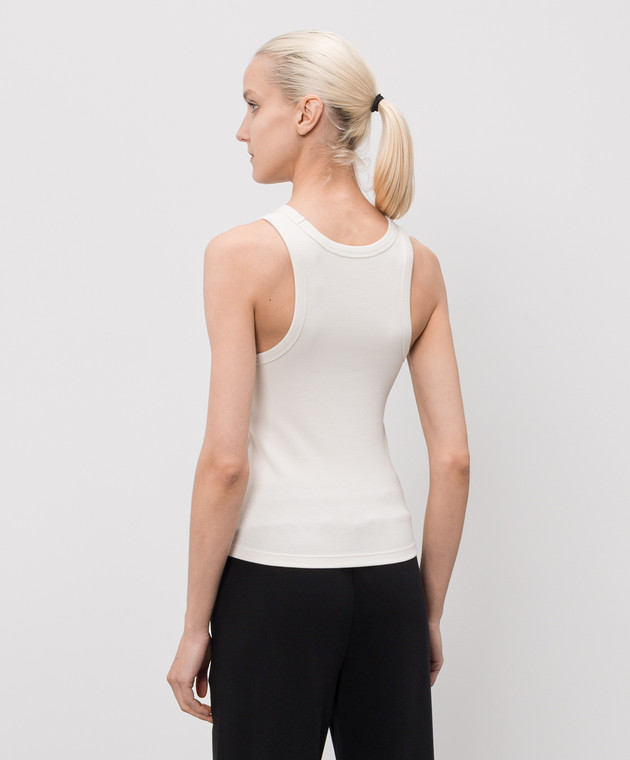 Palm Angels Майка цвета айвори в рубчик PWAC024S26JER001 изображение 4