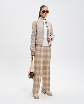 Woolrich Бежеві штани з вовною в клітинку CFWWTR2012FRUT5008