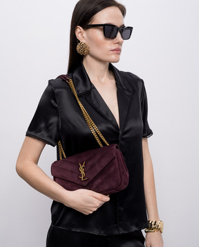 Saint Laurent Фіолетова замшева сумка Loulou 801437AAEY6