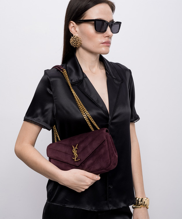 Saint Laurent Фіолетова замшева сумка Loulou 801437AAEY6 зображення 2