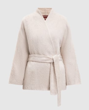 Max Mara Біле пальто Celtico на запах з вовною альпаки CELTICO
