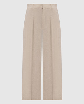 Brunello Cucinelli Бежеві штани з ланцюжком моніль M0F79P9189