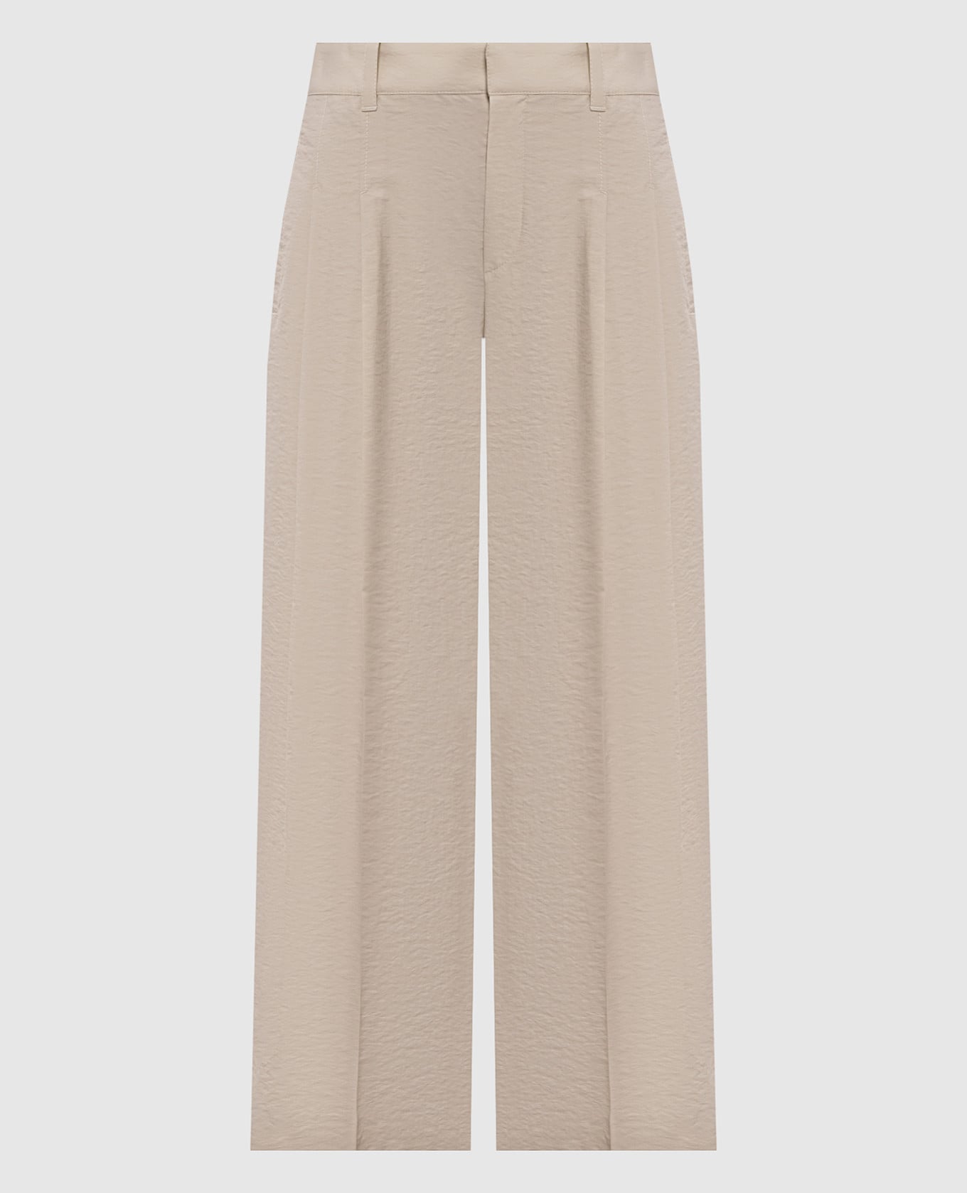 

Бежевые брюки с цепочкой мониль, Бежевый, Широкие брюки