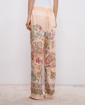 Etro Розовые брюки в цветочный принт WREA007299SPSI6