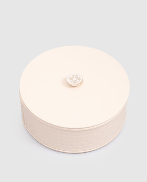 Giobagnara Бежева шкіряна скринька для зберігання дрібниць у візерунок ESHB303E55