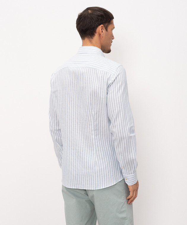 Florentino Рубашка с леном в полоску 126720611851 изображение 4