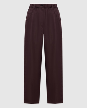 Brunello Cucinelli Коричневые брюки с льном MH126P9148