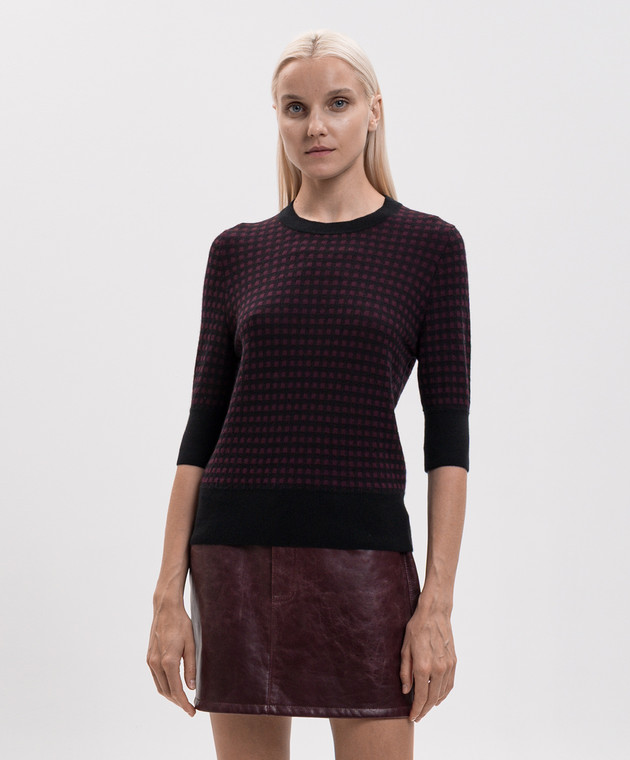 Ermanno Scervino Фиолетовый джемпер из кашемира и шерсти с короткими рукавами D495L319UIE изображение 3