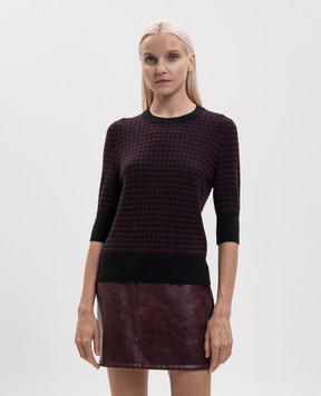 Ermanno Scervino Фиолетовый джемпер из кашемира и шерсти с короткими рукавами D495L319UIE
