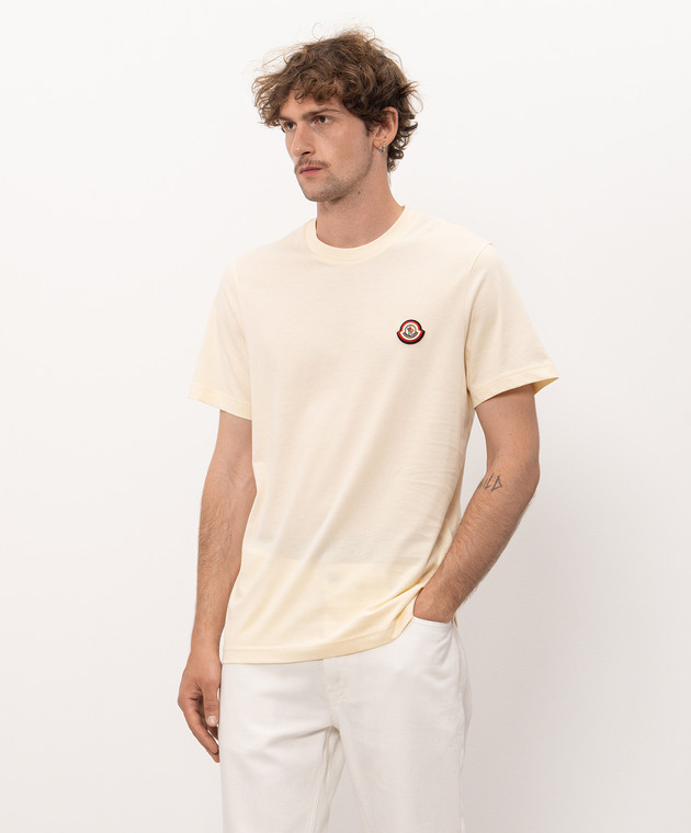 Moncler Жовта футболка з нашивкою логотипа L20918C0004589B8Y зображення 3