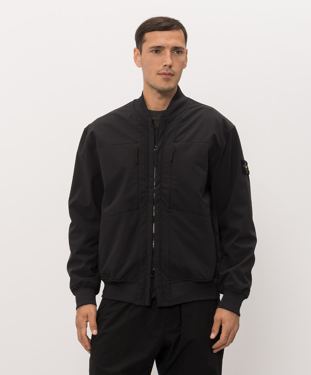Stone Island Черный бомбер с логотип патч L2S15Q100006S0B22 изображение 3