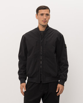 Stone Island Черный бомбер с логотип патч L2S15Q100006S0B22