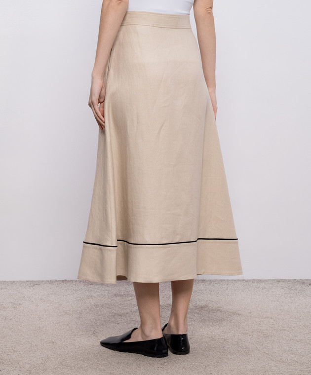 Agnona Бежева сорочка з льону TD1109YU3049 зображення 4
