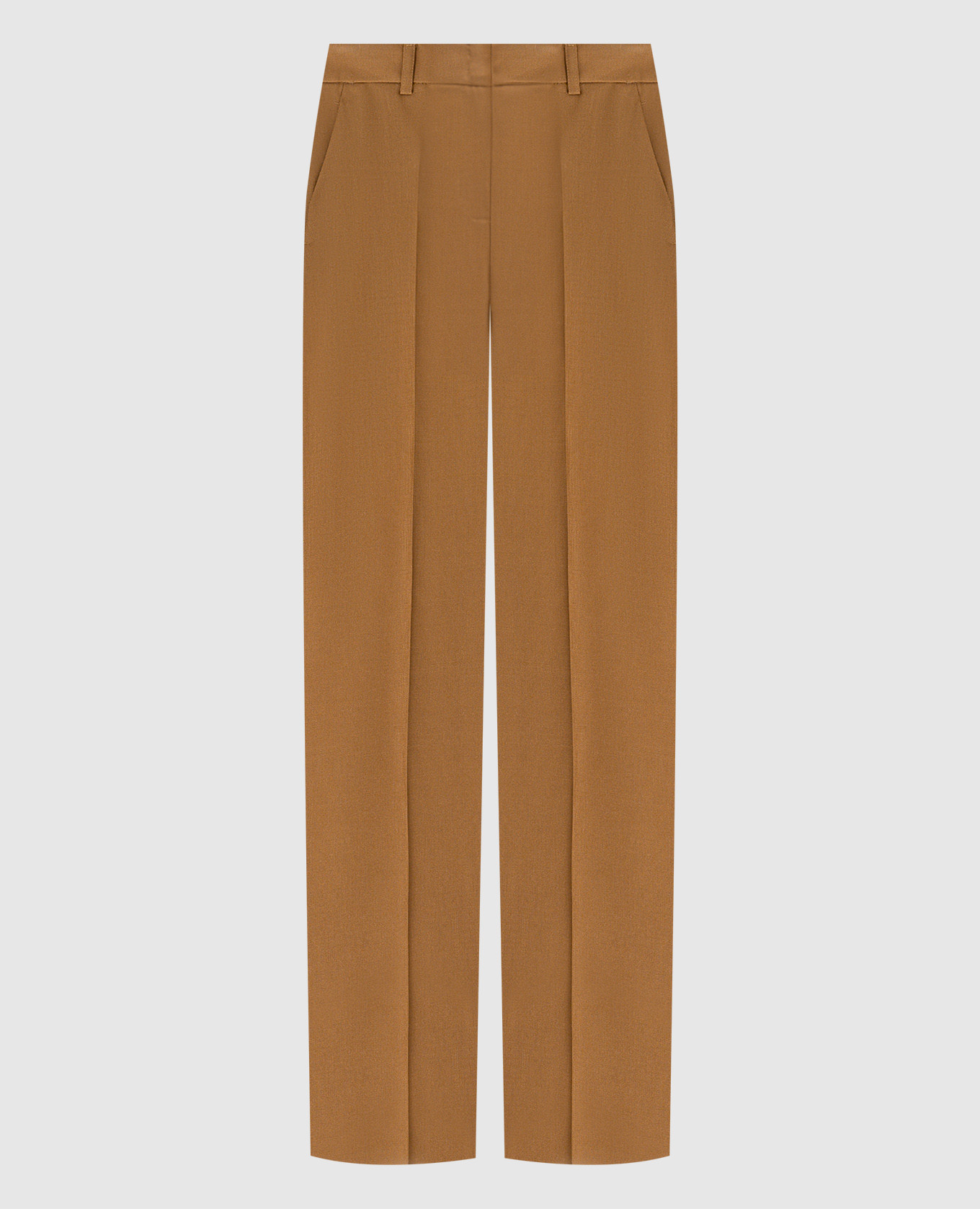 

Коричневые брюки ELIDE с шерстью, Коричневый, Прямые брюки