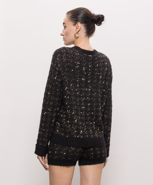 Twinset Черный кардиган в узор 262TP3360 изображение 4